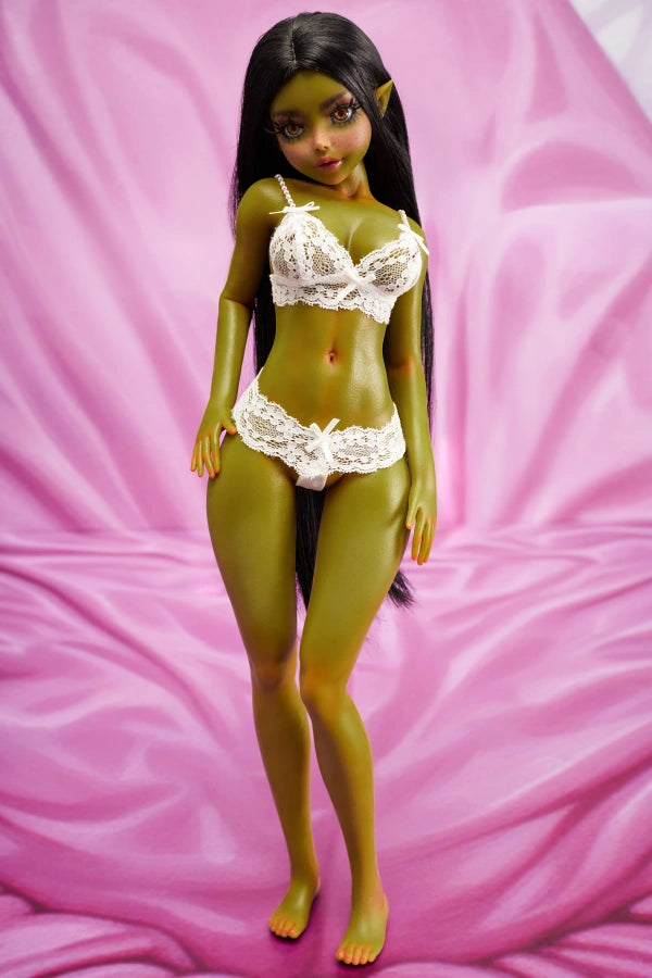 Xlifedolls|Silicone Elf Sex Doll Green Skin Curvy Large Bust