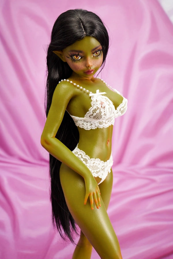 Xlifedolls|Silicone Elf Sex Doll Green Skin Curvy Large Bust