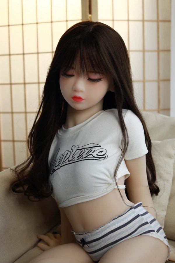 Flat Chested Closed Eyes Mini Asian Sex Doll