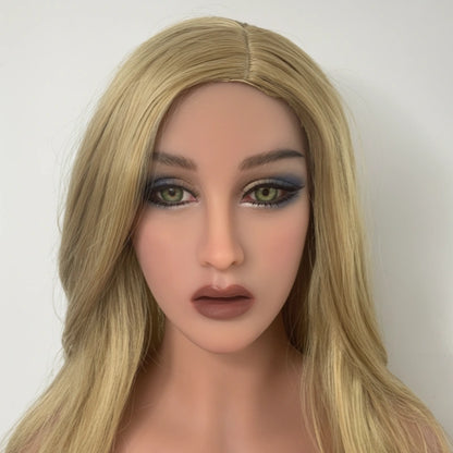 TPE Sex Doll Head with Blonde Hair [USA Stock]