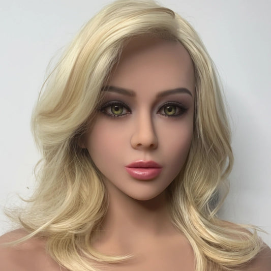 TPE Sex Doll Head with Blonde Hair [USA Stock]