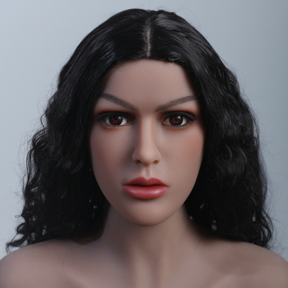 Black Hair TPE Sex Doll Head [USA Stock]