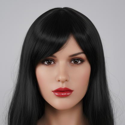 Black Hair TPE Sex Doll Head [USA Stock]