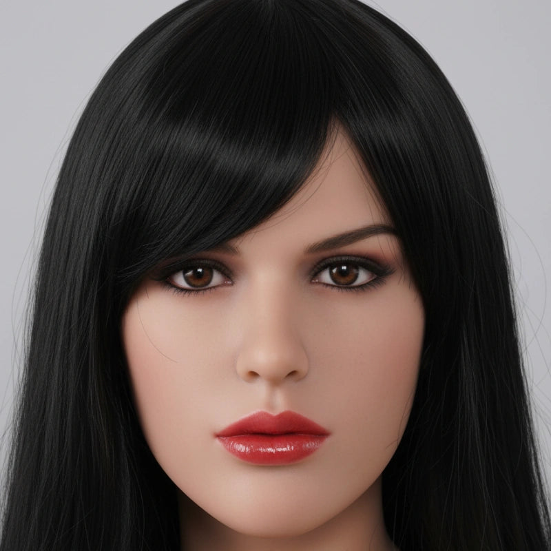 Brown Hair TPE Sex Doll Head [USA Stock]