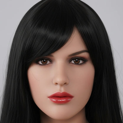 Brown Hair TPE Sex Doll Head [USA Stock]