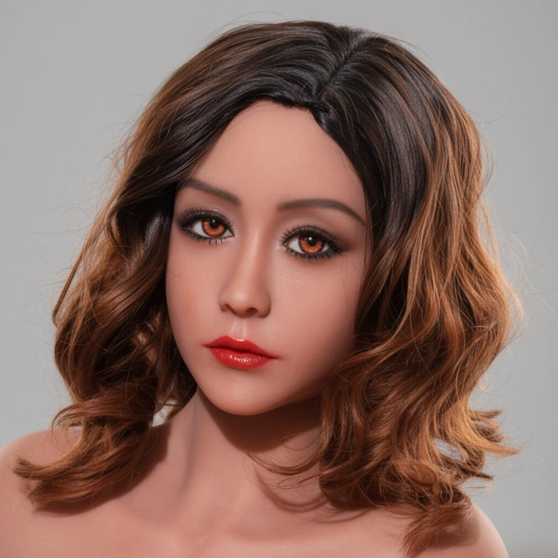 Brown Hair TPE Sex Doll Head [USA Stock]