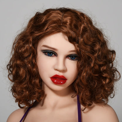 Brown Hair TPE Sex Doll Head [USA Stock]