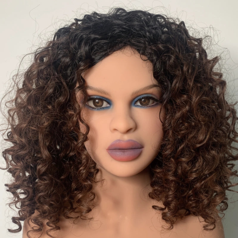Brown Hair TPE Sex Doll Head [USA Stock]