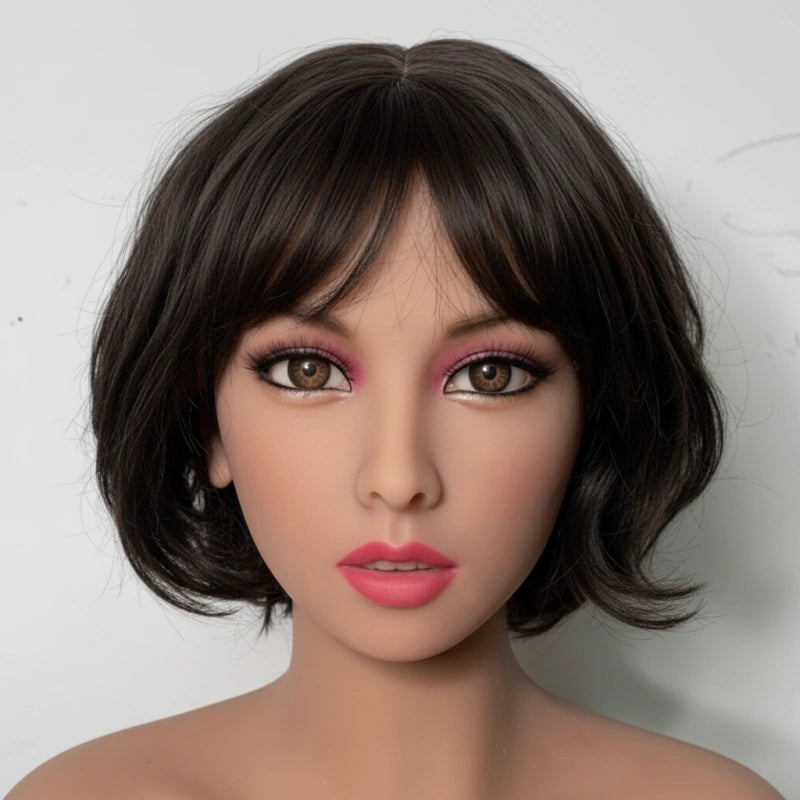 Brown Hair TPE Sex Doll Head [USA Stock]