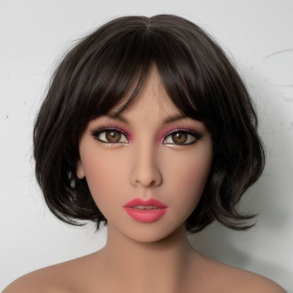 Brown Hair TPE Sex Doll Head [USA Stock]