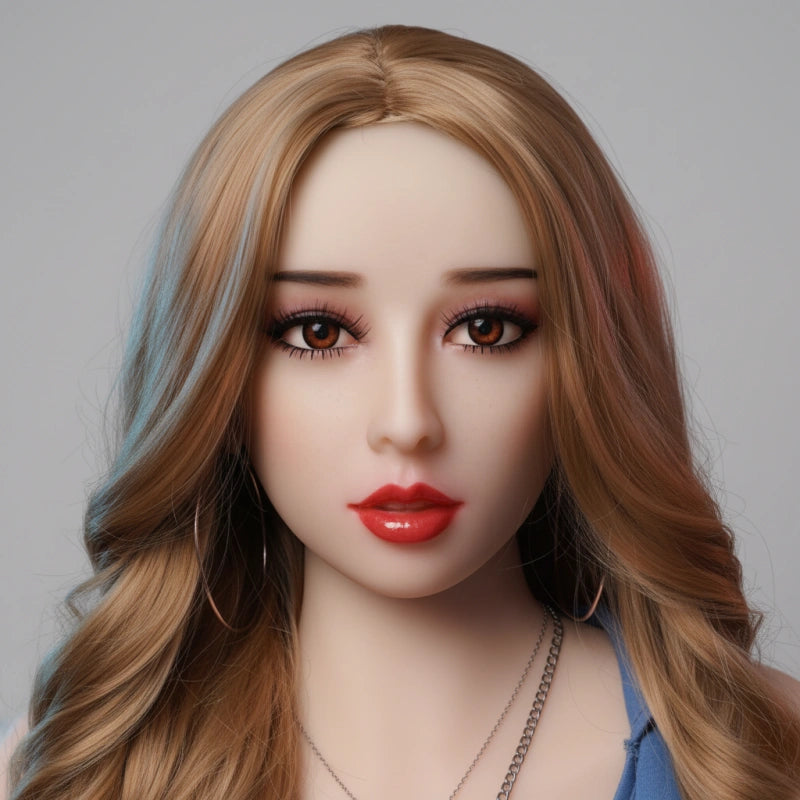 Brown Hair TPE Sex Doll Head [USA Stock]