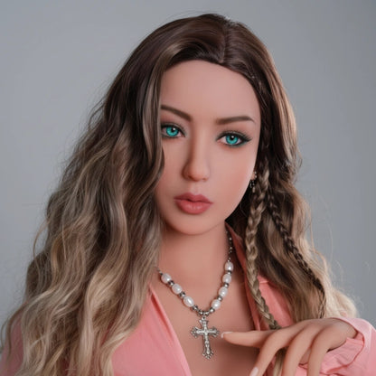 Brown Hair TPE Sex Doll Head [USA Stock]