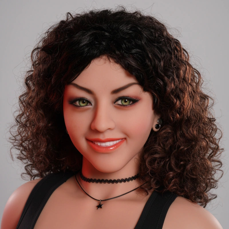 Brown Hair TPE Sex Doll Head [USA Stock]