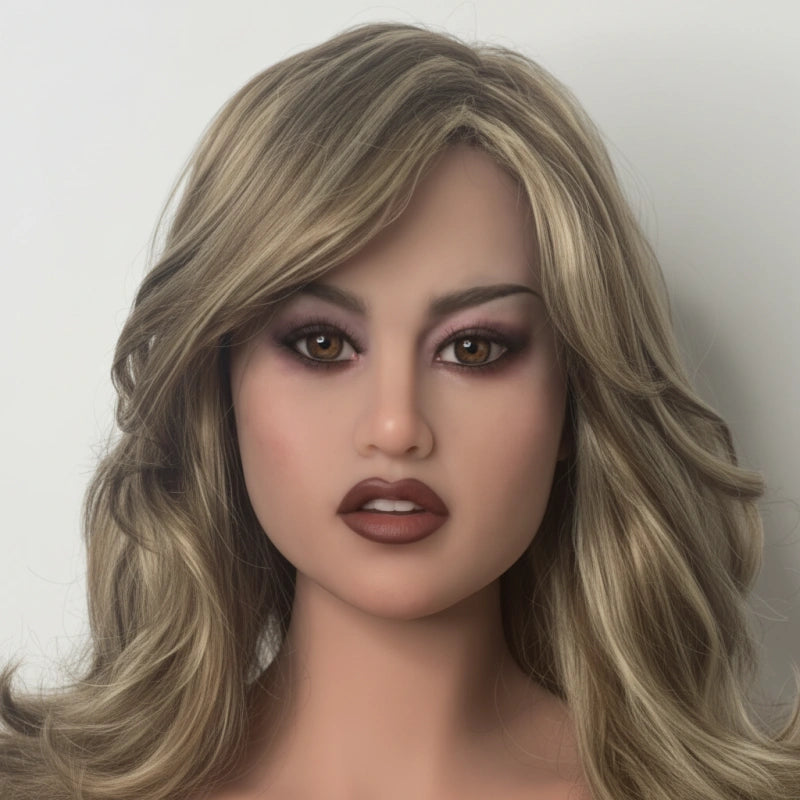 Brown Hair TPE Sex Doll Head [USA Stock]
