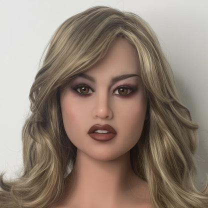 Brown Hair TPE Sex Doll Head [USA Stock]