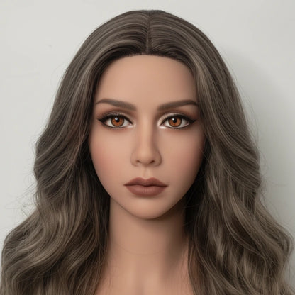 Brown Hair TPE Sex Doll Head [USA Stock]