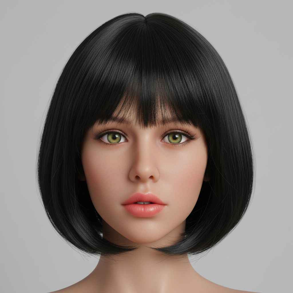 Black Hair TPE Sex Doll Head [USA Stock]