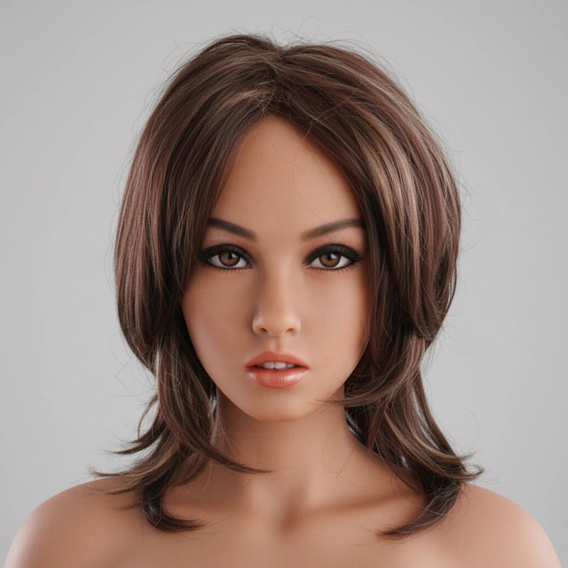 Brown Hair TPE Sex Doll Head [USA Stock]