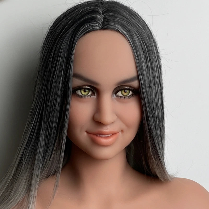 Brown Hair TPE Sex Doll Head [USA Stock]