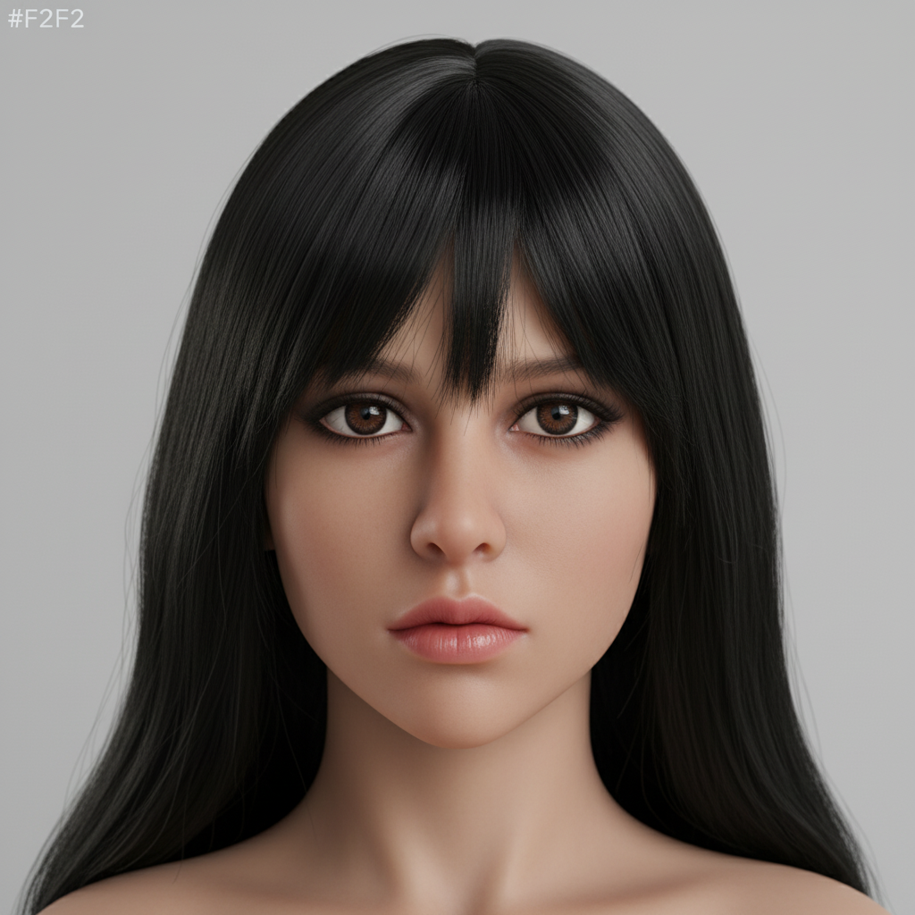 Black Hair TPE Sex Doll Head [USA Stock]