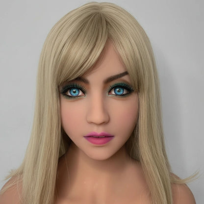 TPE Sex Doll Head with Blonde Hair [USA Stock]