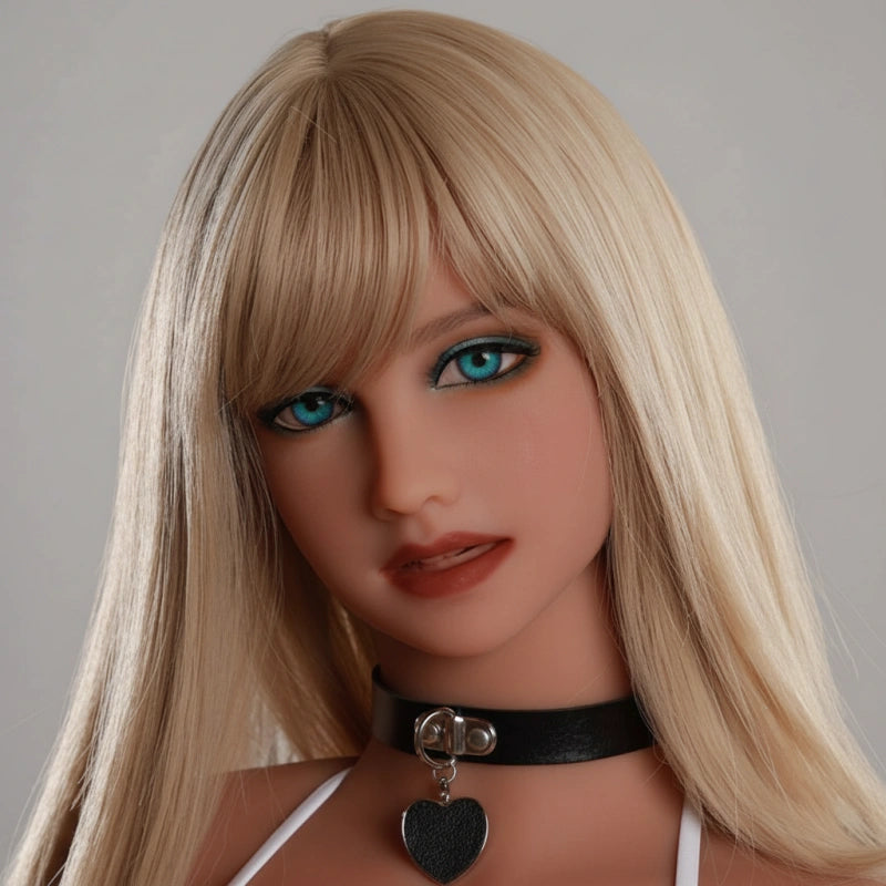 TPE Sex Doll Head with Blonde Hair [USA Stock]