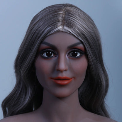 Brown Hair TPE Sex Doll Head [USA Stock]