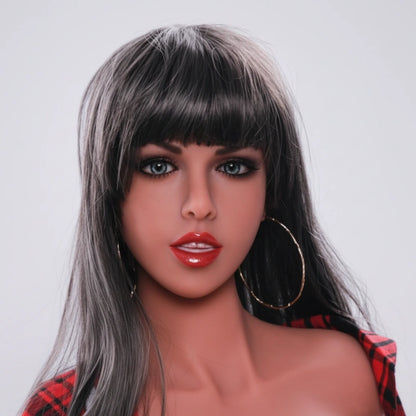 Brown Hair TPE Sex Doll Head [USA Stock]