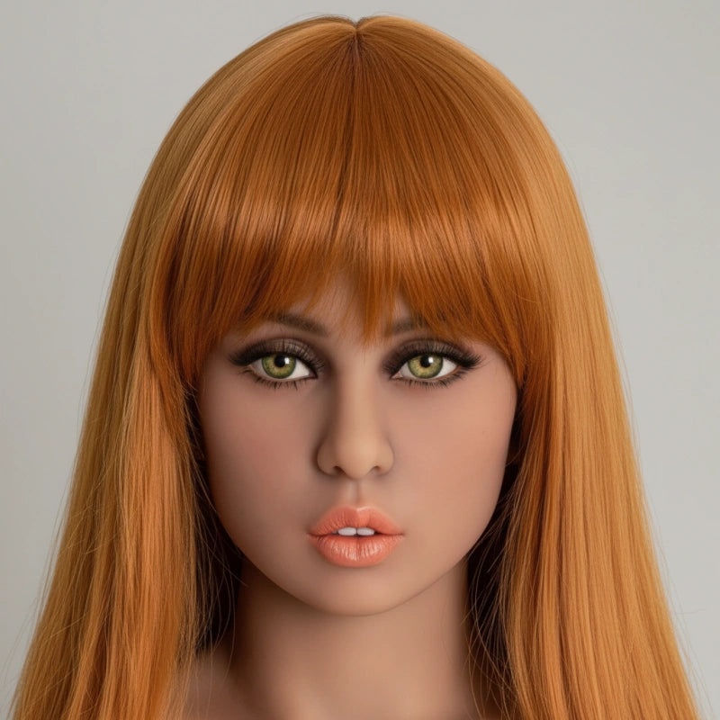 TPE Sex Doll Head with Red Hair [USA Stock]