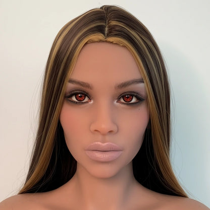 Brown Hair TPE Sex Doll Head [USA Stock]