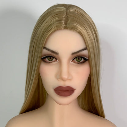 TPE Sex Doll Head with Blonde Hair [USA Stock]