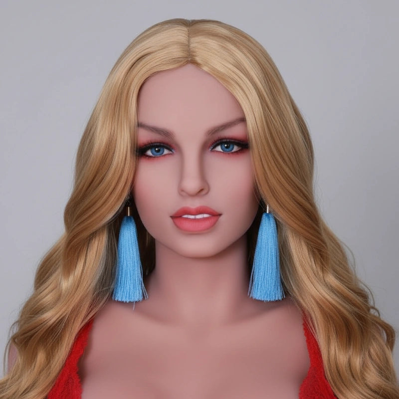 TPE Sex Doll Head with Blonde Hair [USA Stock]