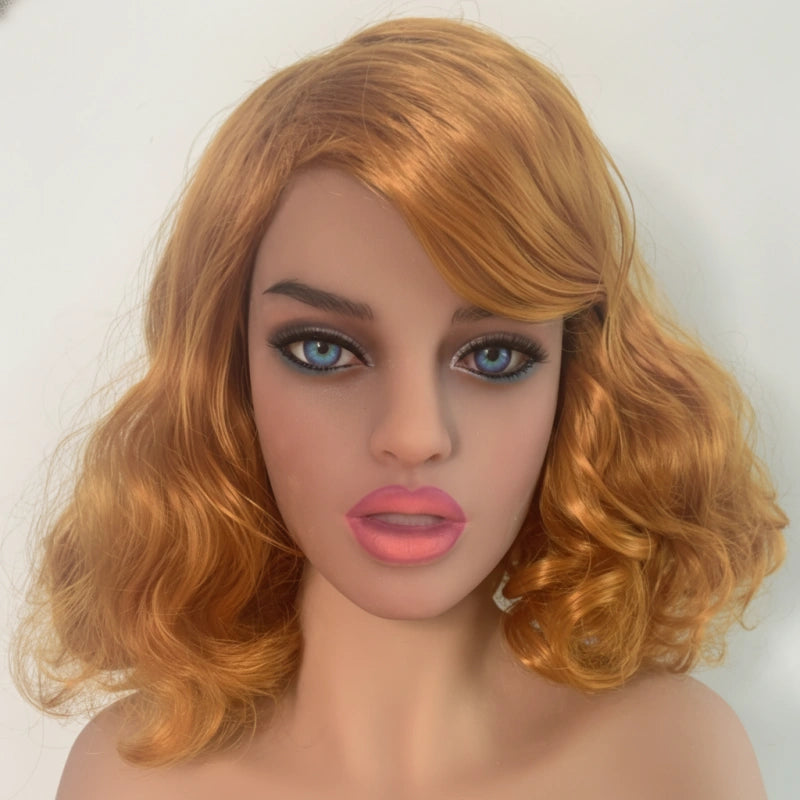 TPE Sex Doll Head with Blonde Hair [USA Stock]