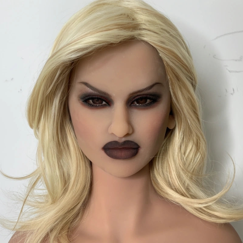 TPE Sex Doll Head with Blonde Hair [USA Stock]