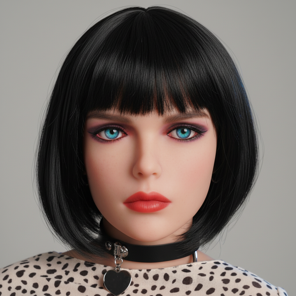 Black Hair TPE Sex Doll Head [USA Stock]