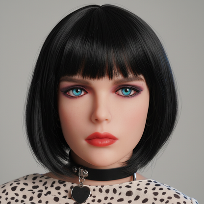 Black Hair TPE Sex Doll Head [USA Stock]