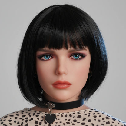 Brown Hair TPE Sex Doll Head [USA Stock]