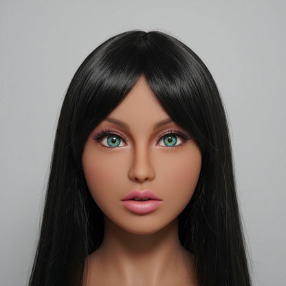 Brown Hair TPE Sex Doll Head [USA Stock]