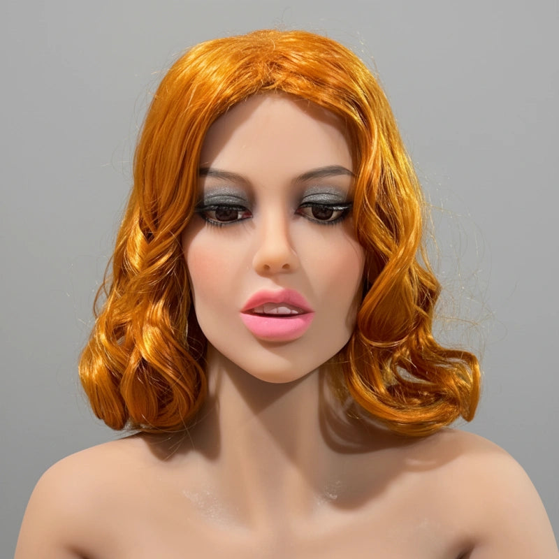 TPE Sex Doll Head with Red Hair [USA Stock]