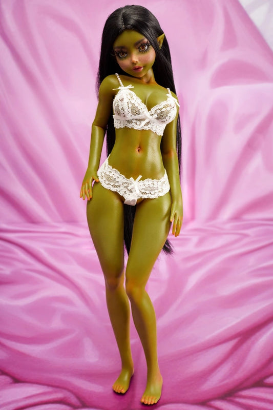Xlifedolls|Silicone Elf Sex Doll Green Skin Curvy Large Bust