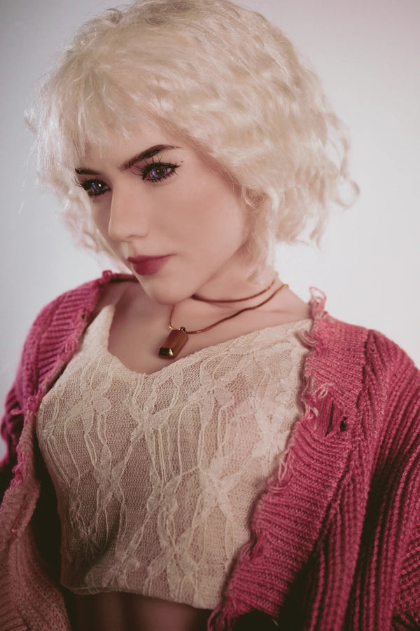 Blonde Fashion Full Silicone Sex Doll Flat