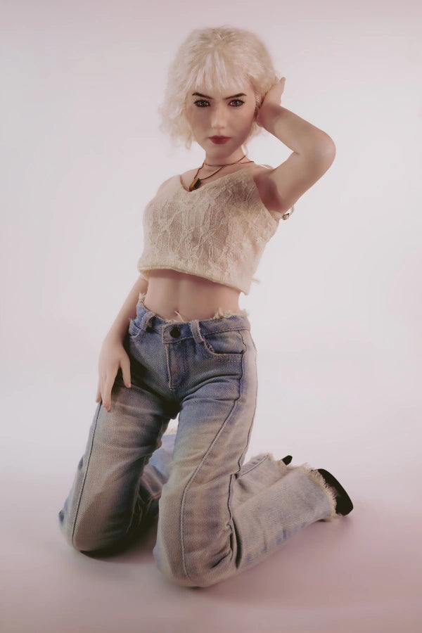Blonde Fashion Full Silicone Sex Doll Flat