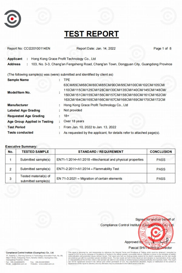 Sex Doll Independent Safety Test Report