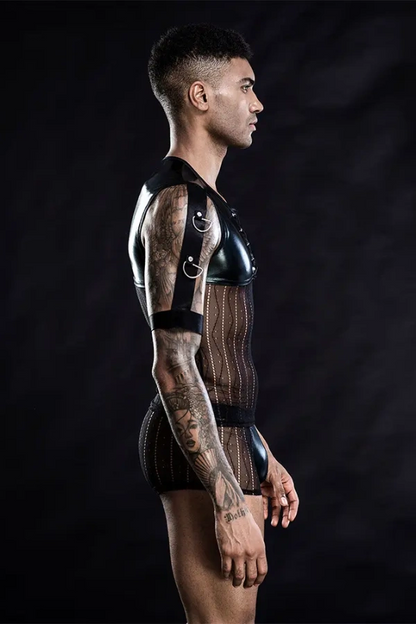 Xlifedolls|Patent Leather Men's  Vest Sexy Lingerie