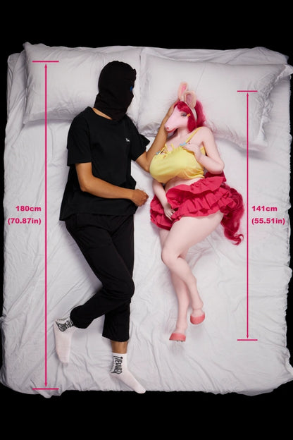 Xlifedolls|141cm TPE Furry Sex Doll Pink Horse Huge Boobs