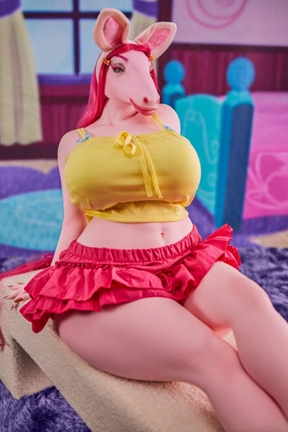Xlifedolls|141cm TPE Furry Sex Doll Pink Horse Huge Boobs