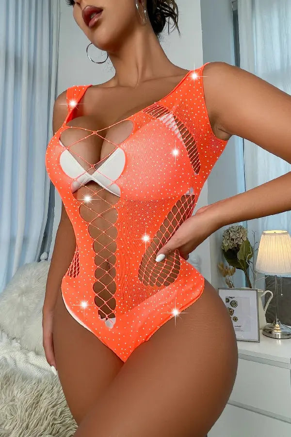 Xlifedolls|Hollow One-piece Red Sexy Lingerie