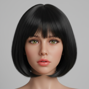 Black Hair TPE Sex Doll Head