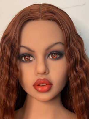 TPE Sex Doll Head with Red Hair