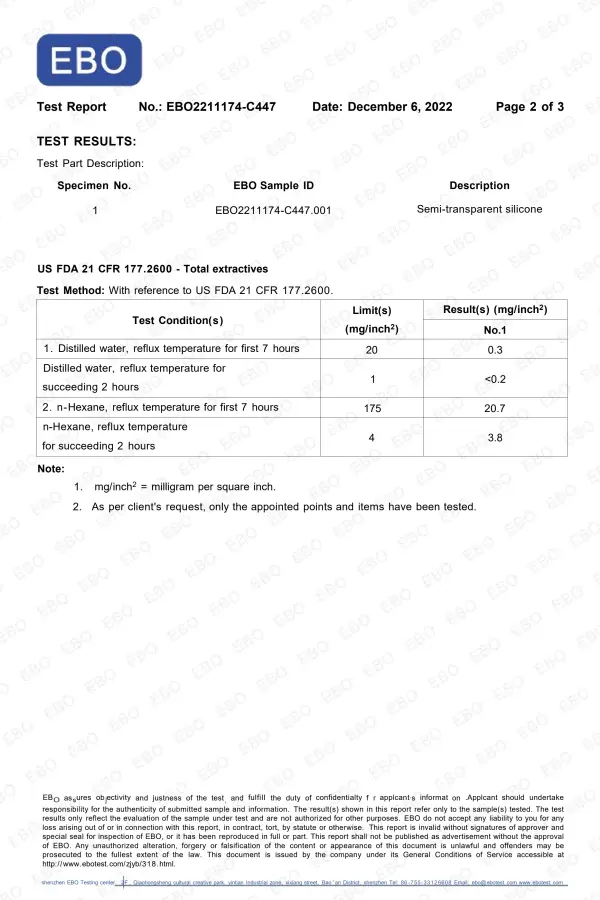 RIDMII Doll FDA compliance certificate for silicone material safety